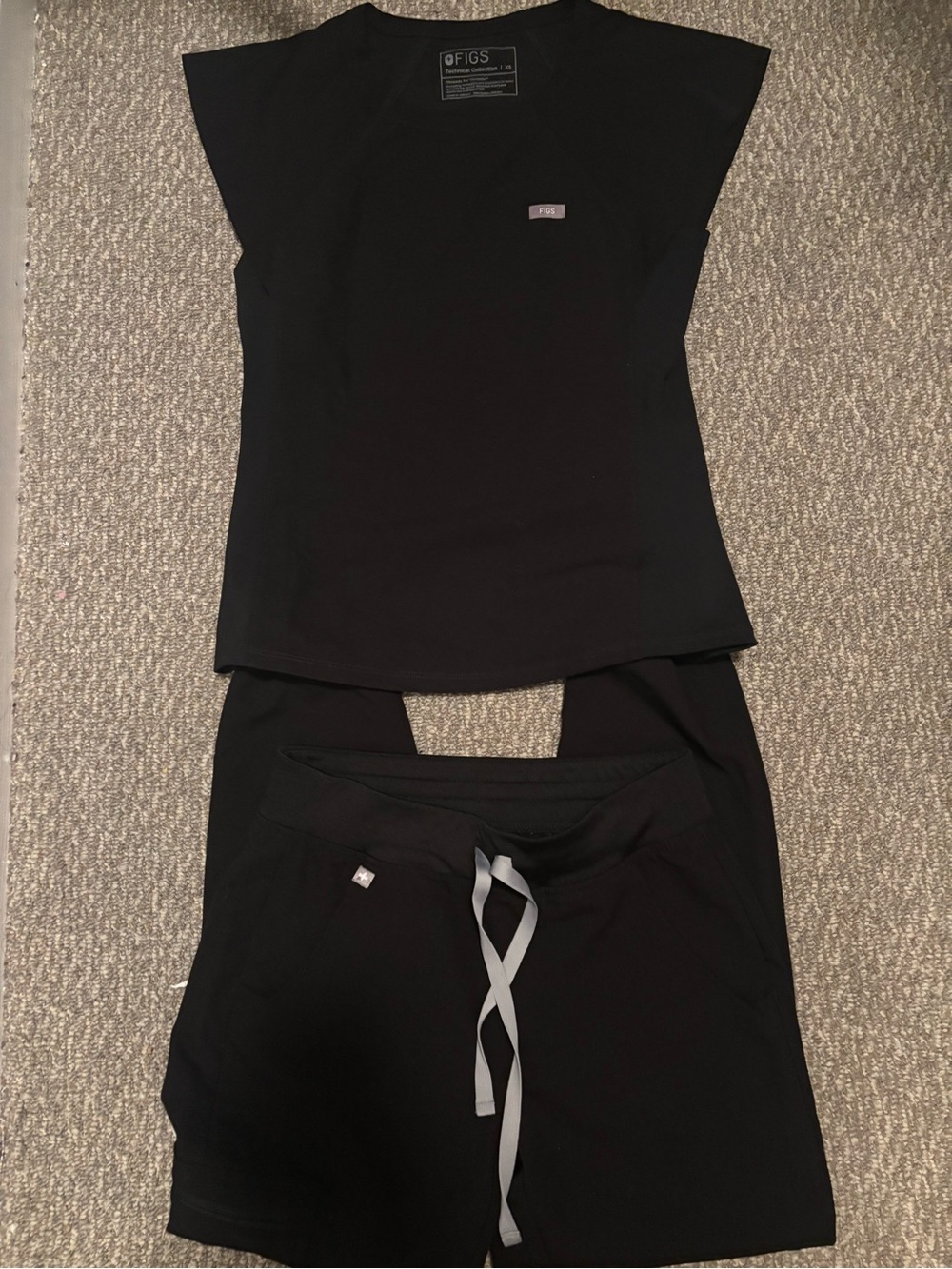 Figs Black Scrub Top and jogger Set